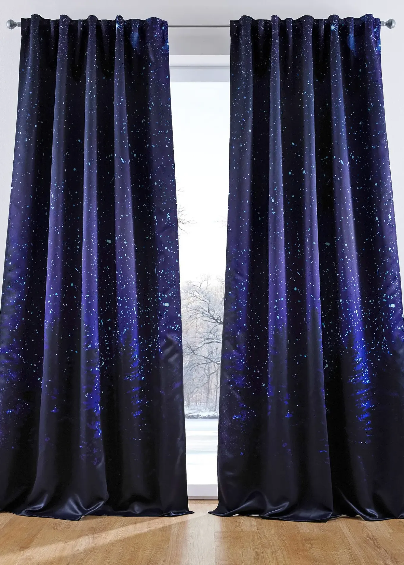 Rideau obscurcissant motif ciel étoilé (1 pce)