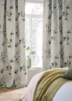 Rideau occultant à imprimé floral brillant (1 pce)