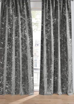 Rideau occultant toucher velours à imprimé brillant (1 pce)