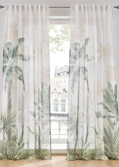 Rideau panneau à imprimé végétal (1 pce.)