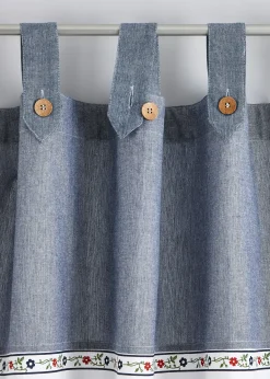 Rideau panneau en coton avec embrasse (1 pce)