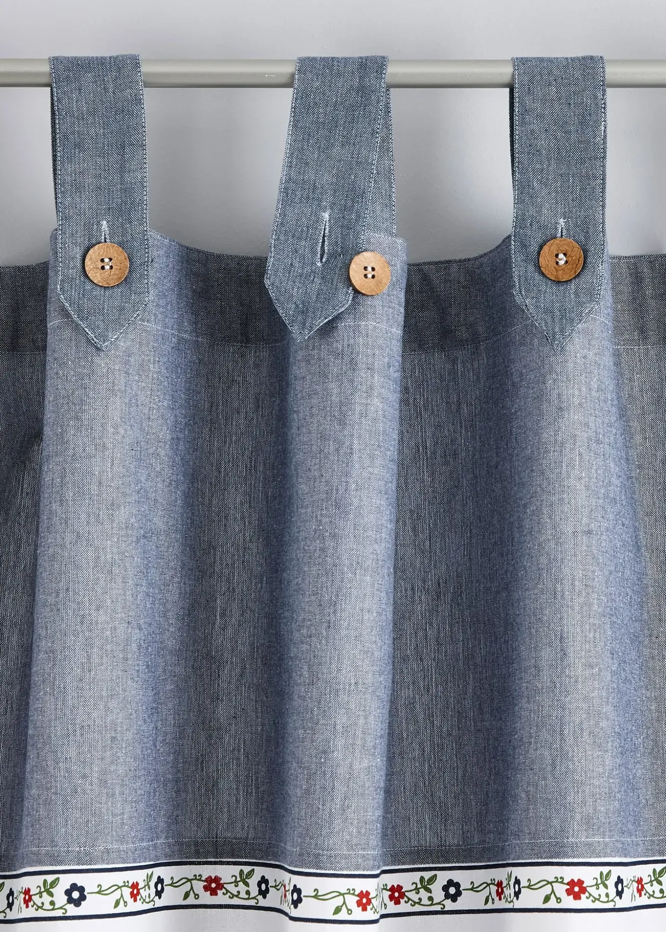 Rideau panneau en coton avec embrasse (1 pce)