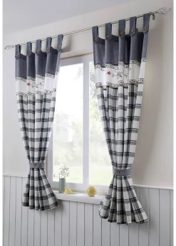 Rideau panneau en coton avec embrasse (1 pce)