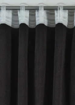 Rideau thermique avec verso en polaire noire (1 pce)