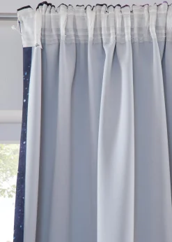 Rideaux obscurcissants motif ciel étoilé (2 pces)