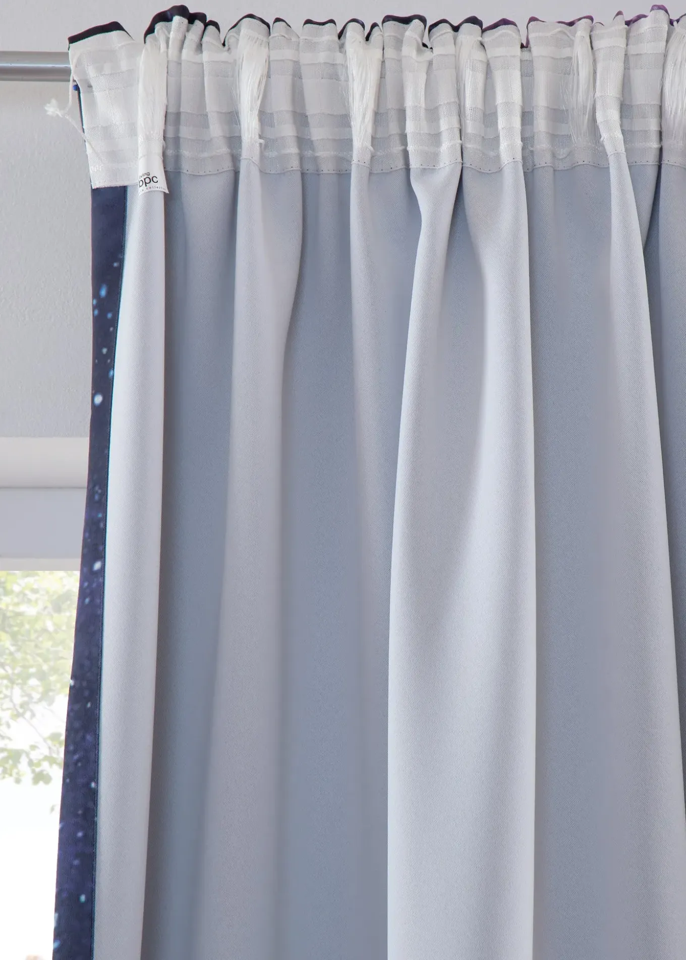 Rideaux obscurcissants motif ciel étoilé (2 pces)