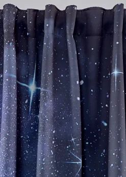 Rideaux obscurcissants motif ciel étoilé (2 pces)