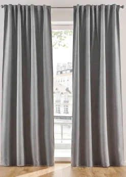 Rideaux occultants texturés (2 pces)