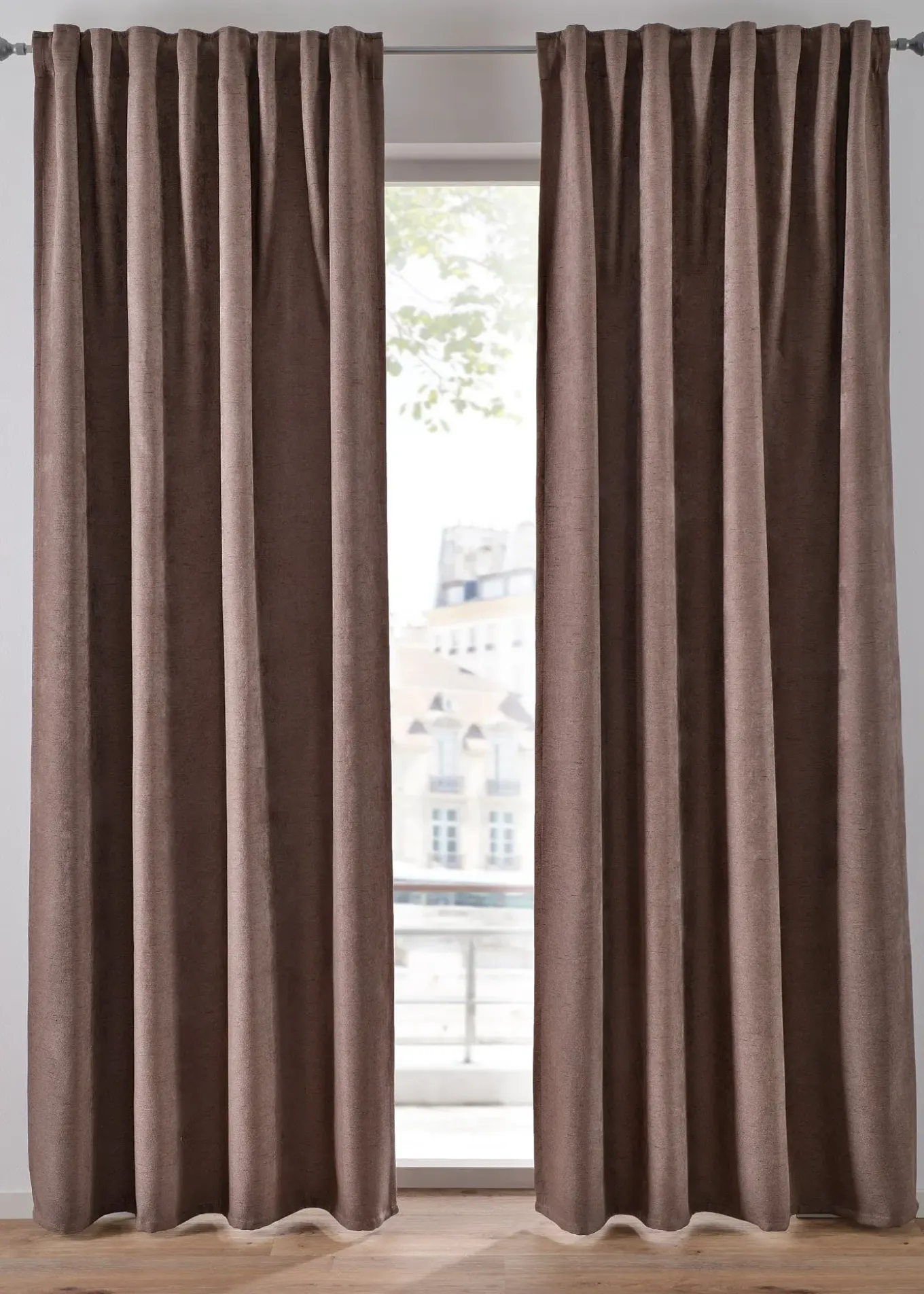 Rideaux occultants texturés (2 pces)