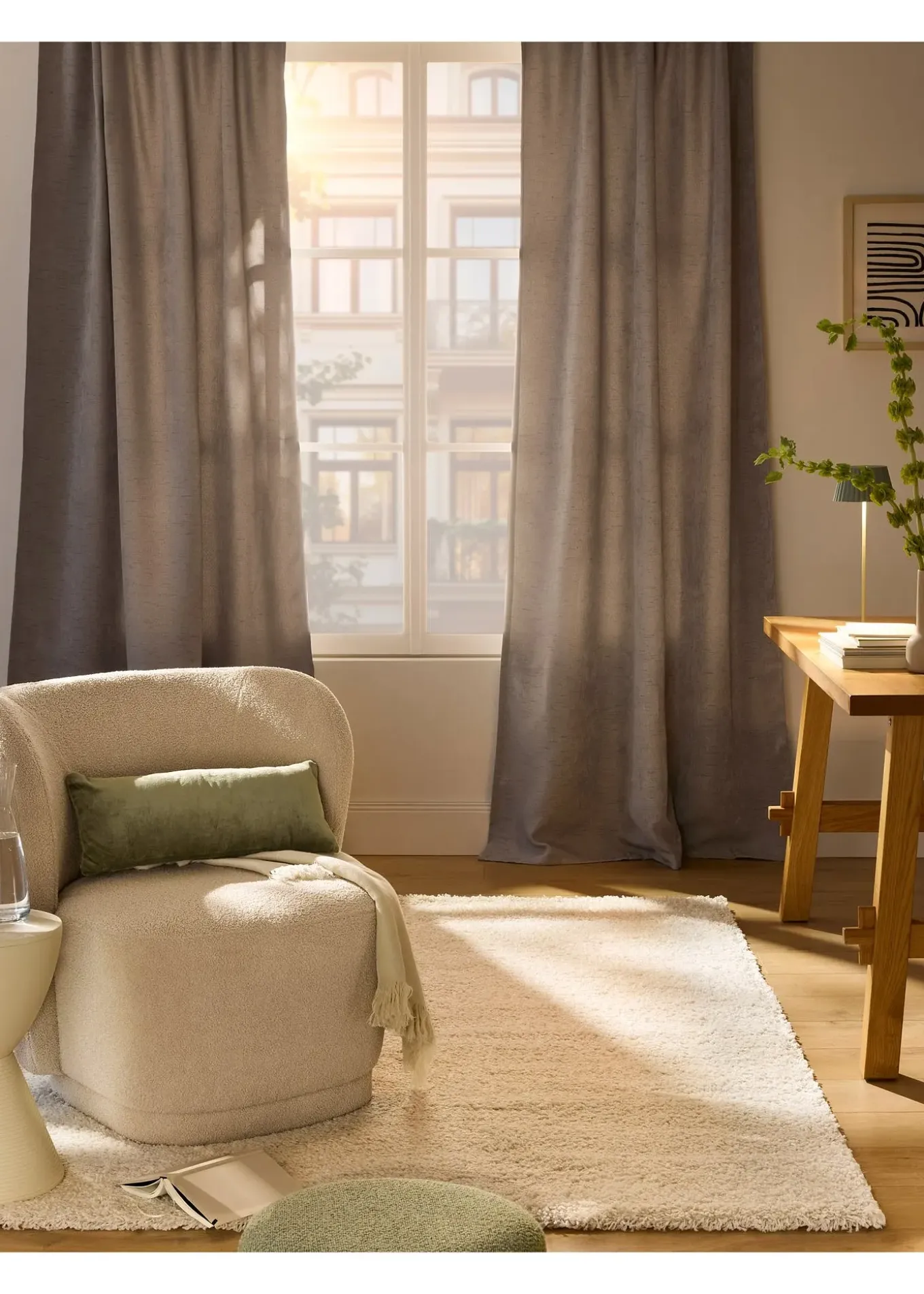 Rideaux occultants texturés (2 pces)