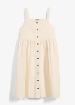 Robe à bretelles en lin mélangé rafraîchissant