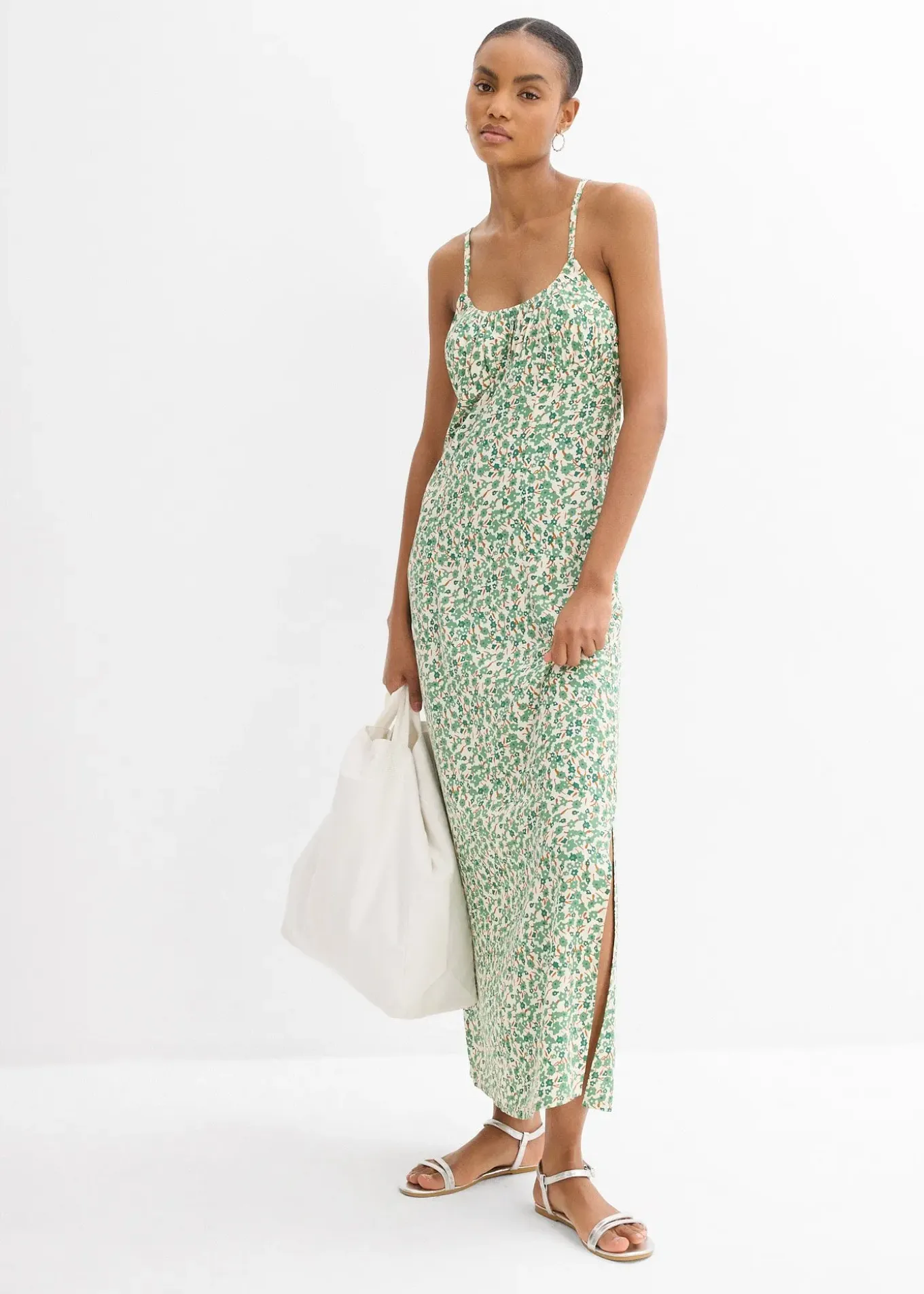 Robe à bretelles en viscose fluide