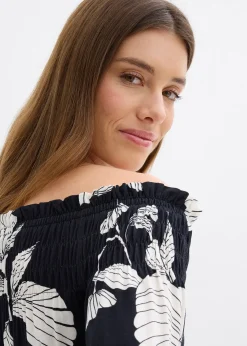 Robe à col Bardot en jersey viscose