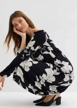 Robe à col Bardot en jersey viscose