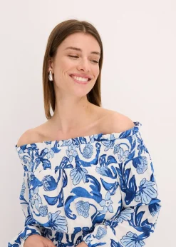 Robe à col Bardot en viscose texturée