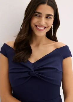 Robe à col Bardot et détail nœud