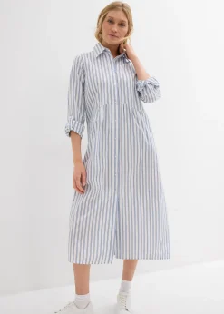 Robe à col chemise, 100% coton