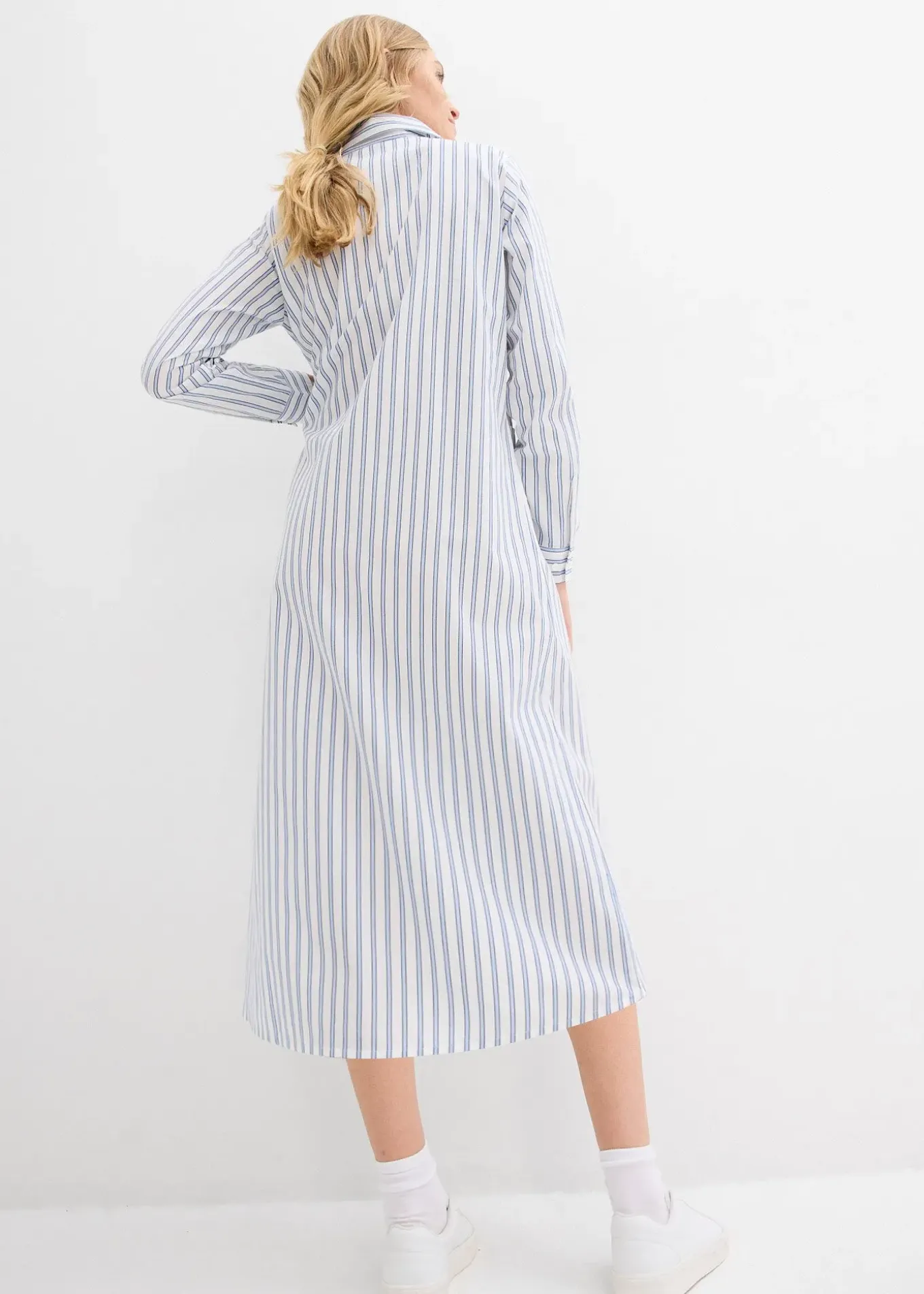 Robe à col chemise, 100% coton