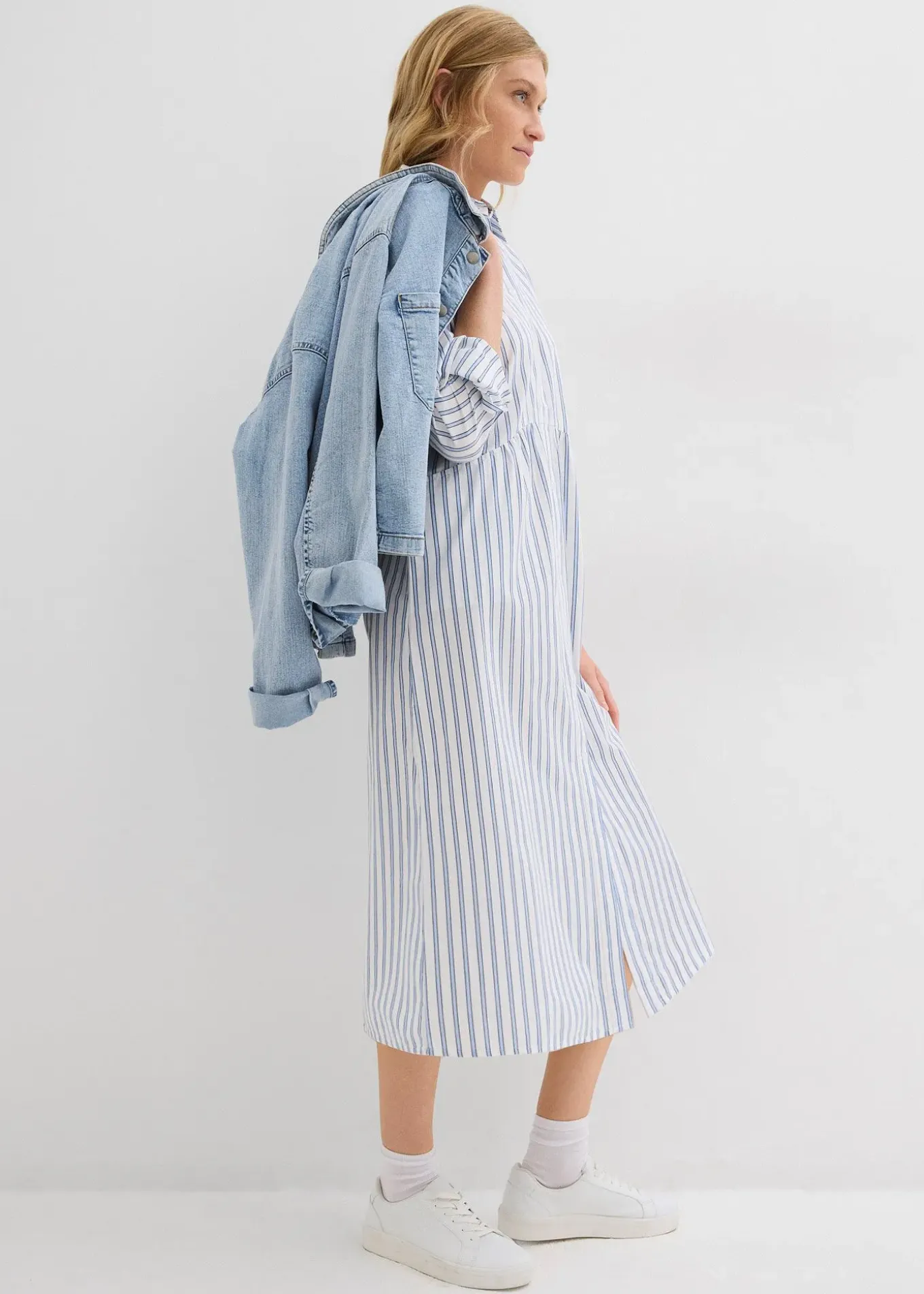 Robe à col chemise, 100% coton