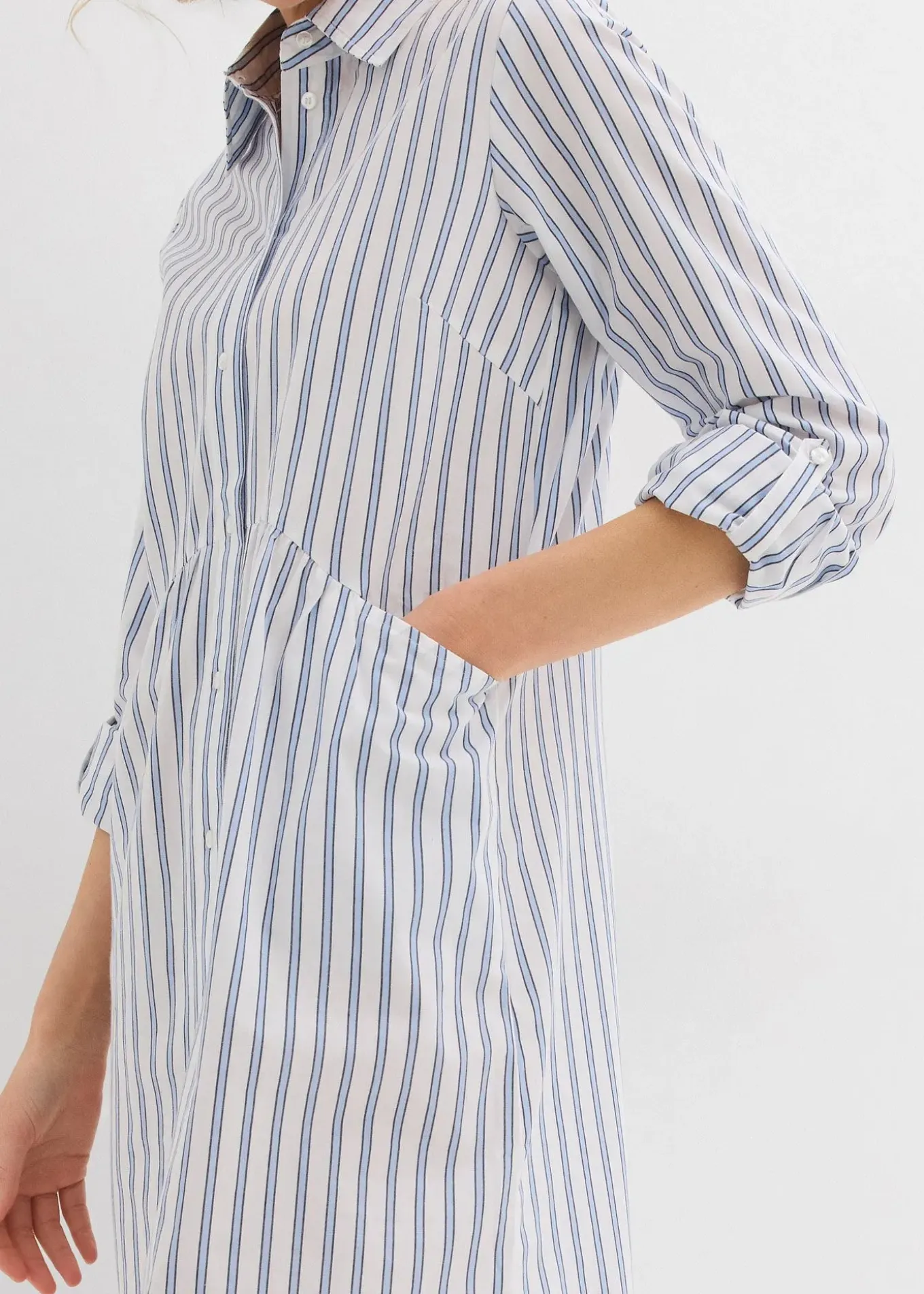 Robe à col chemise, 100% coton