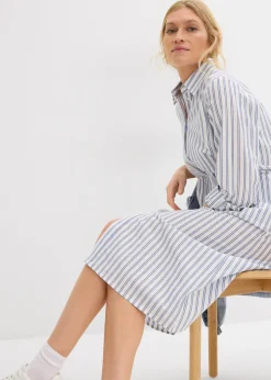 Robe à col chemise, 100% coton