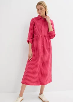 Robe à col chemise, 100% coton