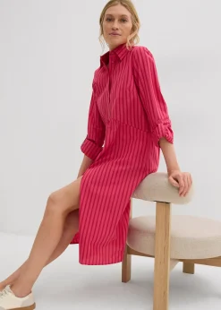 Robe à col chemise, 100% coton