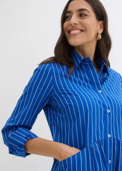 Robe à col chemise, 100% coton