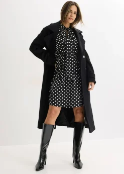 Robe à col lavallière en satin fluide