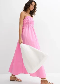 Robe 100% coton à fines bretelles