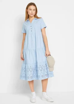 Robe 100% coton avec broderies anglaises