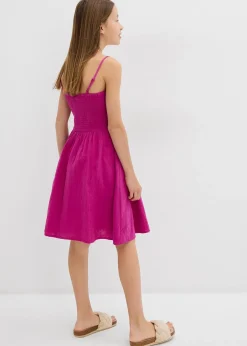 Robe à fines bretelles en gaze de coton