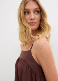 Robe à fines bretelles en viscose mélangée