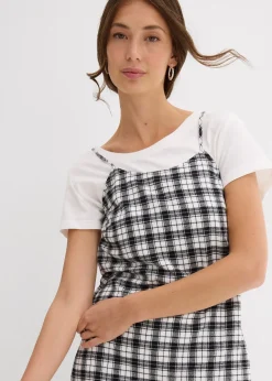 Robe à fines bretelles en flanelle 100% coton