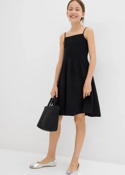 Robe à fines bretelles en gaze de coton