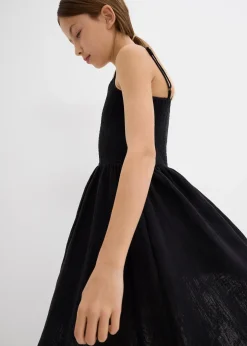 Robe à fines bretelles en gaze de coton