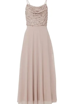 Robe à fines bretelles et haut à sequins brodés