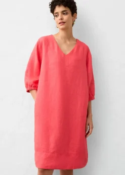 Robe 100 % lin, manches 3/4