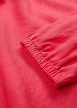 Robe 100 % lin, manches 3/4