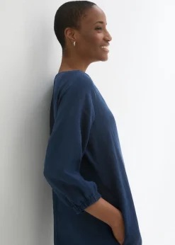 Robe 100 % lin, manches 3/4