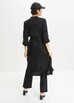Robe à poches en lin et viscose