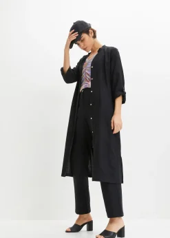 Robe à poches en lin et viscose