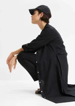 Robe à poches en lin et viscose