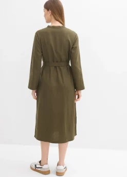 Robe à poches en lin et viscose