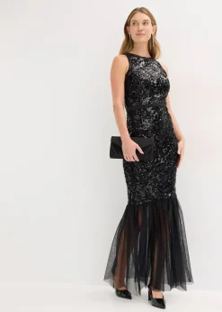 Robe à sequins et base volantée