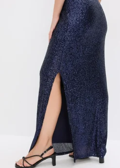 Robe à sequins et encolure Bardot