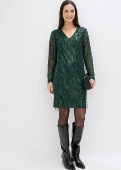 Robe à sequins et franges