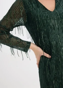 Robe à sequins et franges