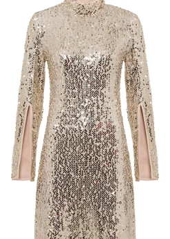 Robe à sequins et manches trompette