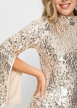 Robe à sequins et manches trompette